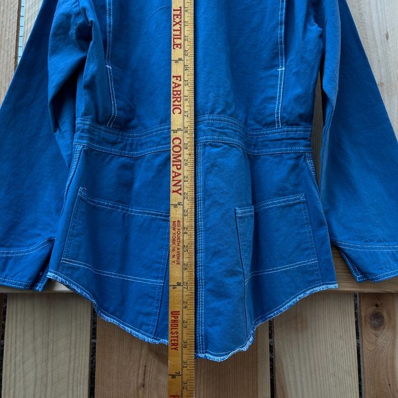 Vintage Pointer Brand Blue Indigo Overdye Chore Jacket Coat Duck Canvas USA - SM - Picture 9 of 14